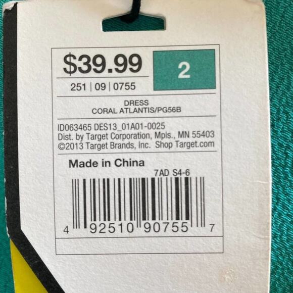 Prabal Gurung for Target Coral & Blue Colorblock Short Sleeve Mini Dress - Picture 12 of 14